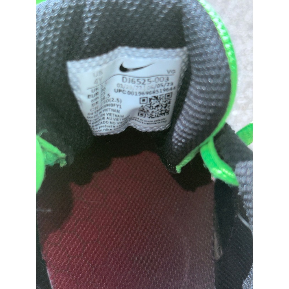 Nike Alpha Huarache NXT Kids Baseball Cleats Electric Green Black 4Y - Picture 3 of 5
